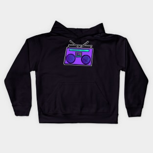 Purple Boombox Kids Hoodie